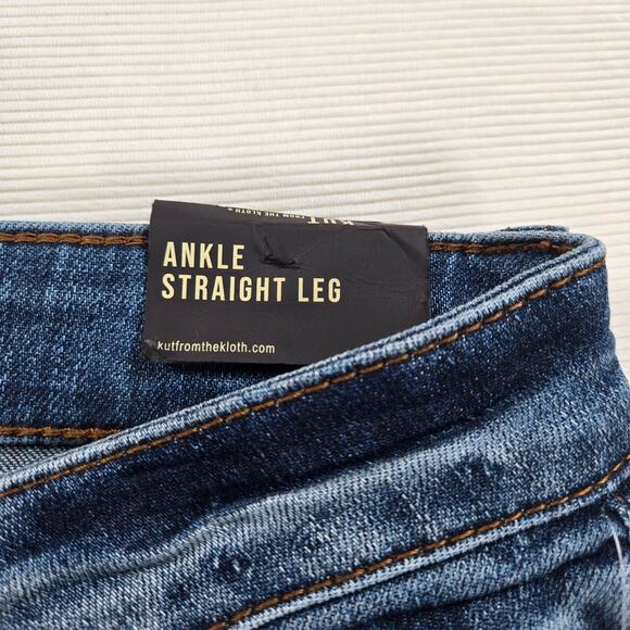 NWT KUT from the Kloth Mid Rise Ankle Straight Stretch Denim Jeans Size 12 - Picture 3 of 9